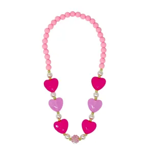 Beaded Pink Heart necklace