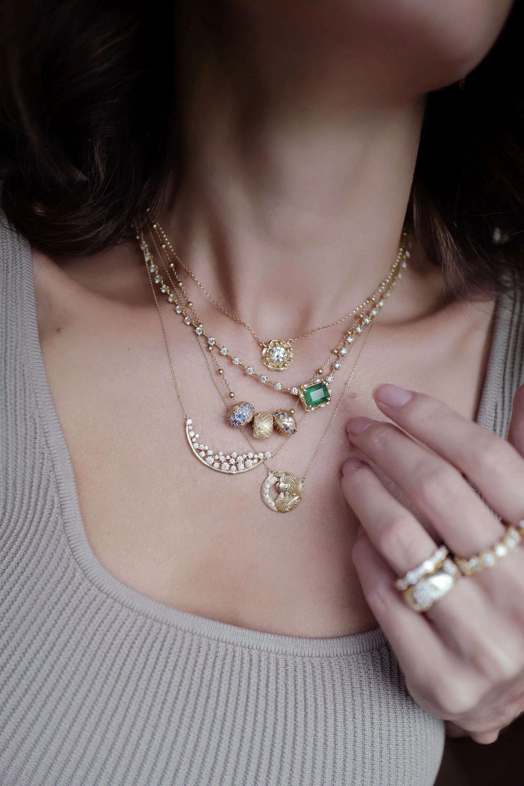 Beaded Solar Chain Necklace
