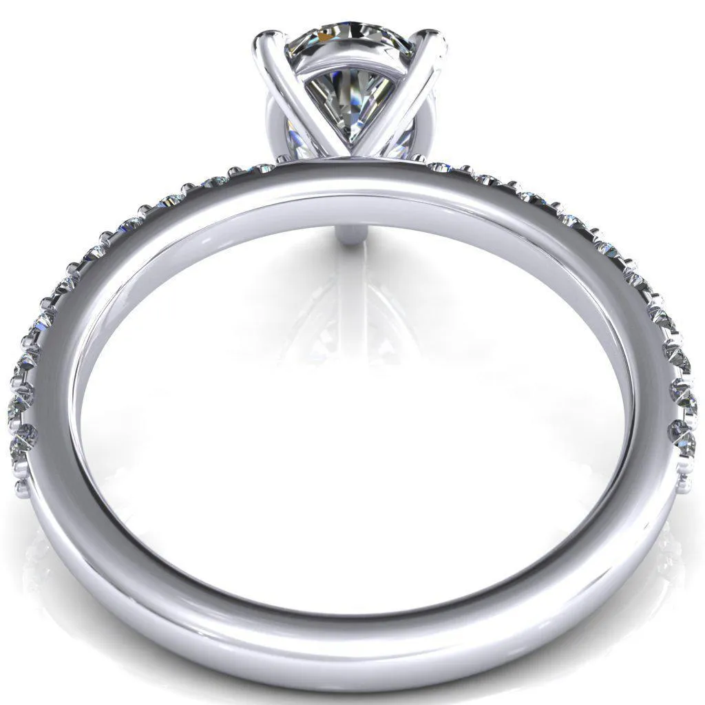 Beatrisa Pear Center Stone 3/4 Eternity 3 Prong Engagement Ring
