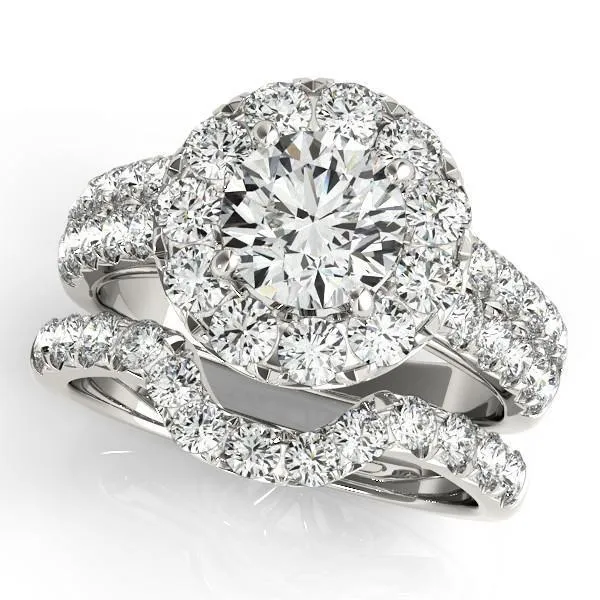 Becky Round Center Stone Halo Cathedral Engagement Ring