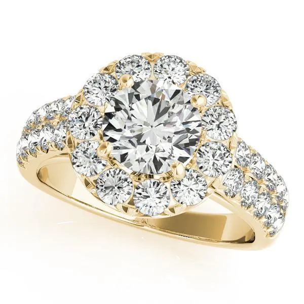 Becky Round Center Stone Halo Cathedral Engagement Ring