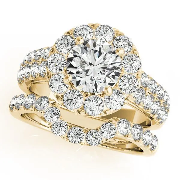 Becky Round Center Stone Halo Cathedral Engagement Ring