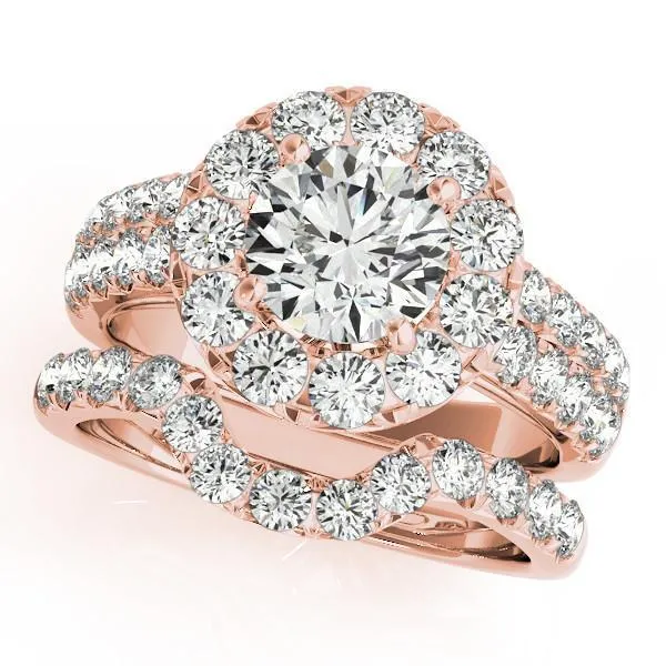 Becky Round Center Stone Halo Cathedral Engagement Ring