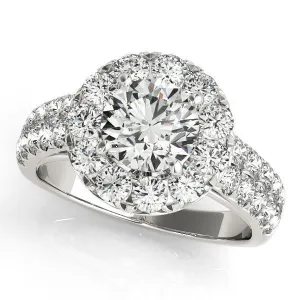 Becky Round Center Stone Halo Cathedral Engagement Ring