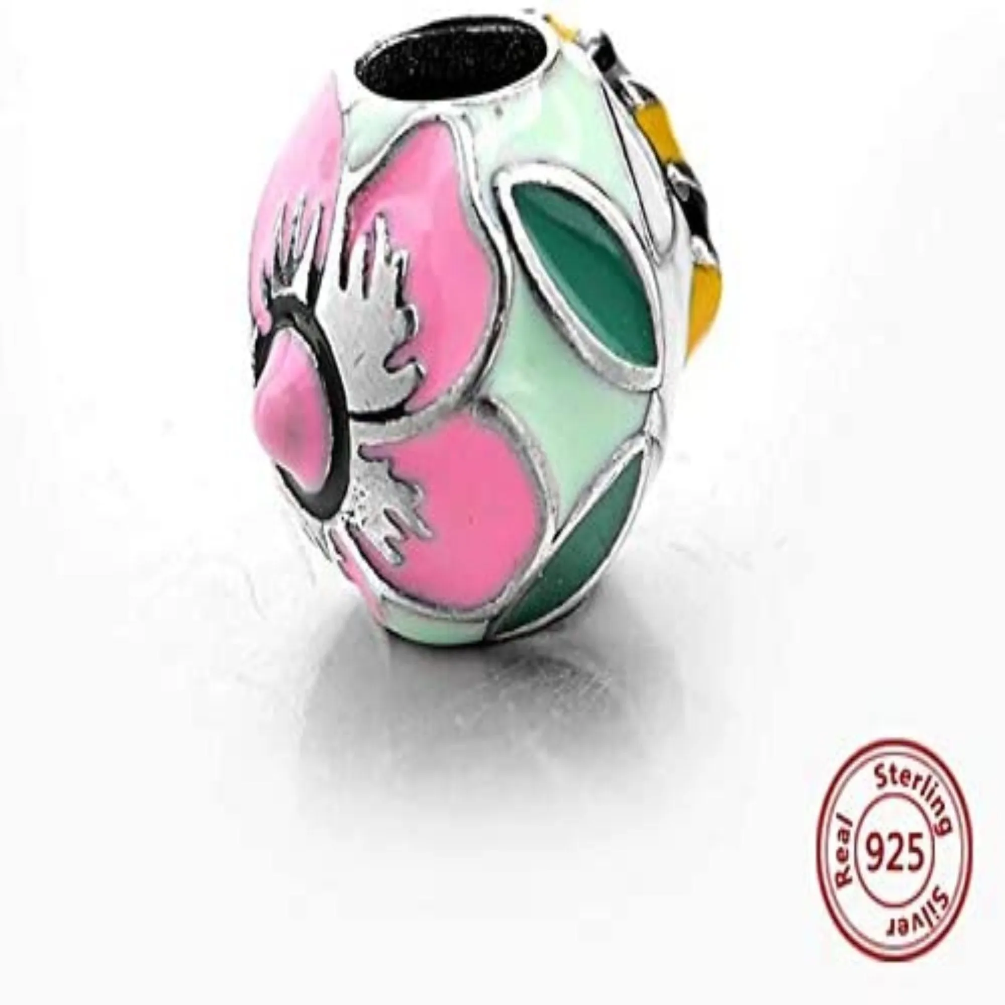 Bee Flower Garden Enamel Bead Charm