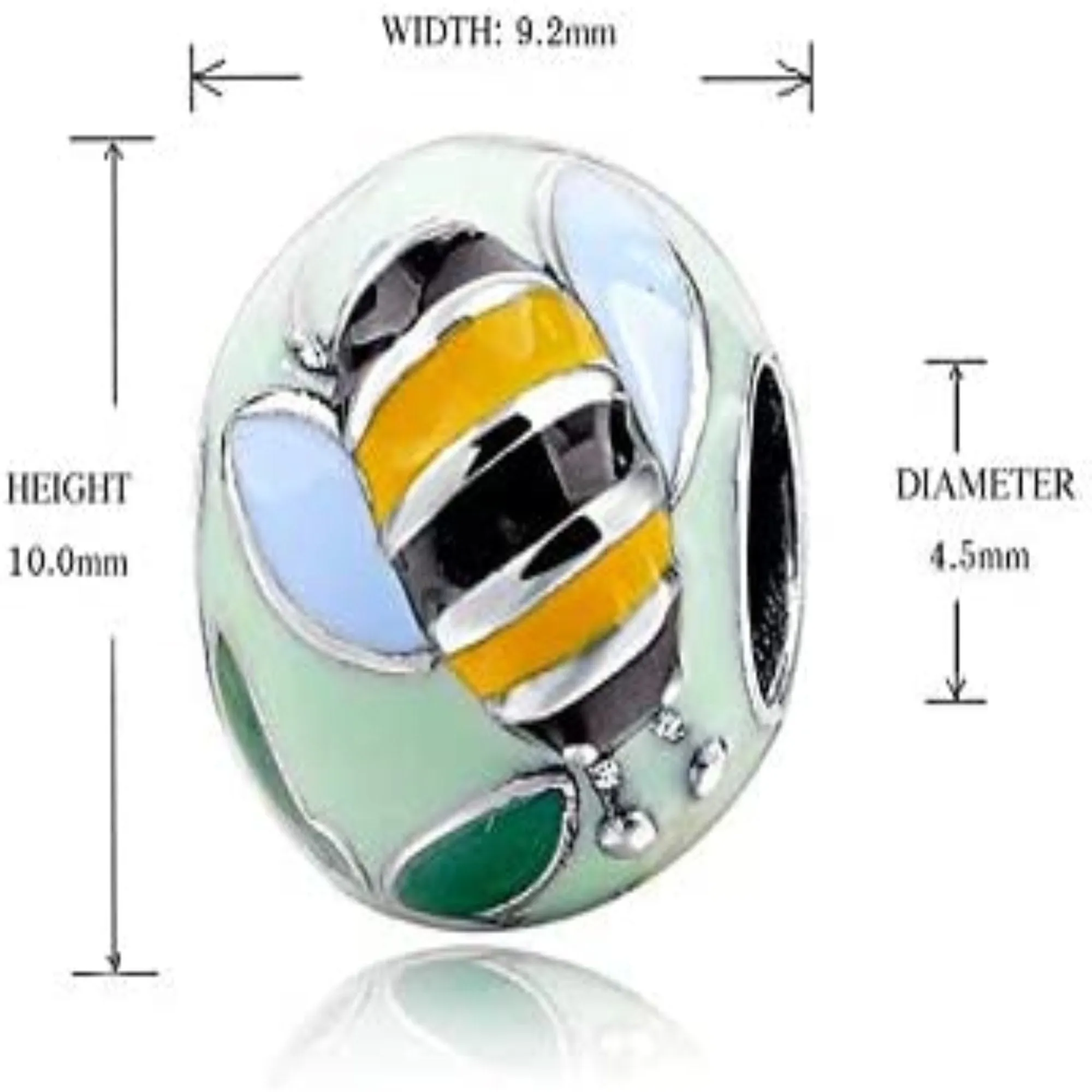 Bee Flower Garden Enamel Bead Charm