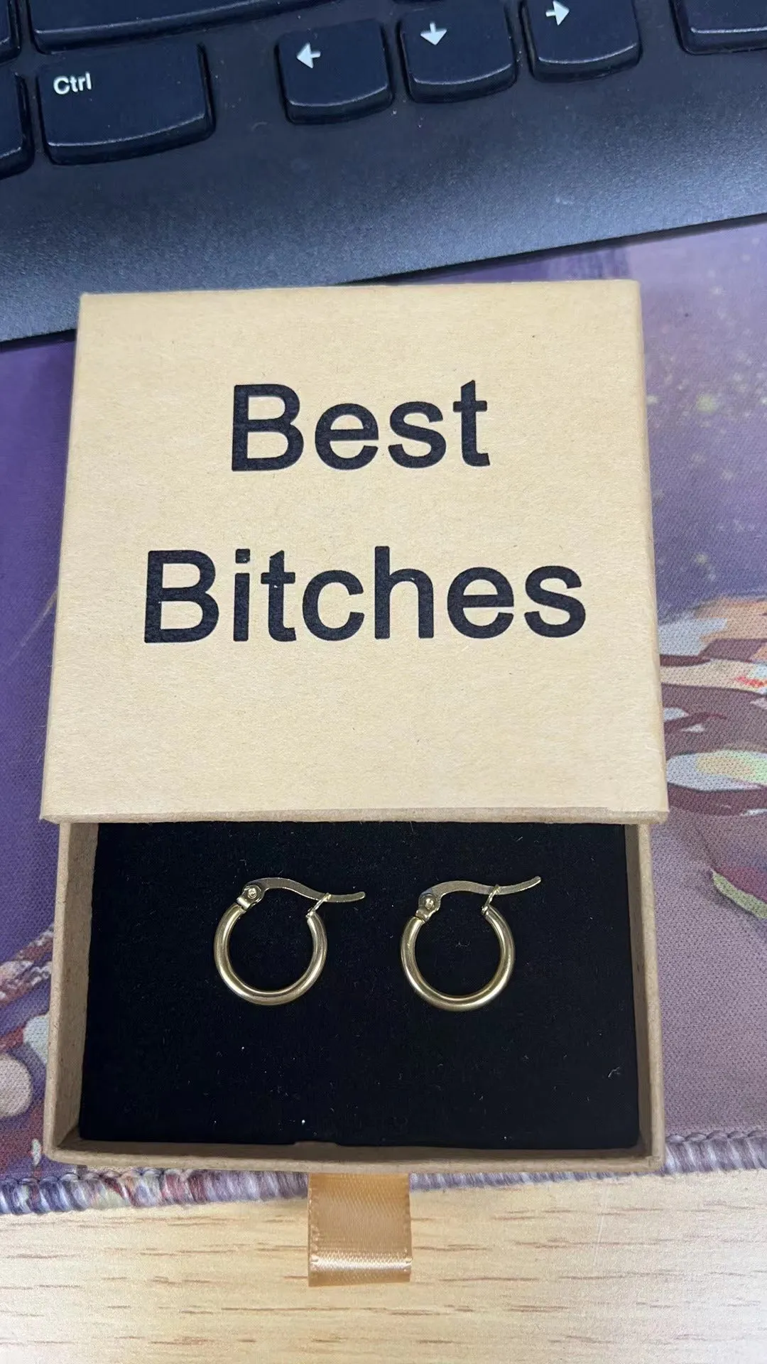 Best Bitches Stainless Steel Hoop Earrings