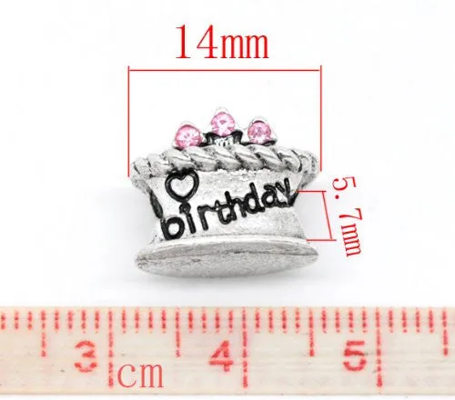 Birthday Cake European Bead Compatible for Most European Snake Chain Bracelet