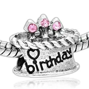 Birthday Cake European Bead Compatible for Most European Snake Chain Bracelet