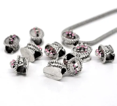 Birthday Cake European Bead Compatible for Most European Snake Chain Bracelet