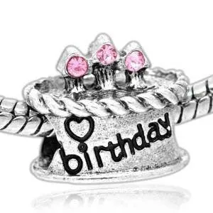 Birthday Cake European Bead Compatible for Most European Snake Chain Bracelet