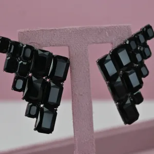 BLACK CRYSTAL EARRINGS