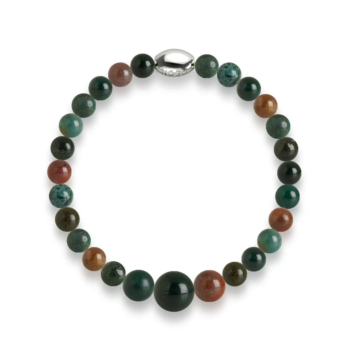 Bloodstone | .925 Sterling Silver | Gemstone Cascade Bracelet