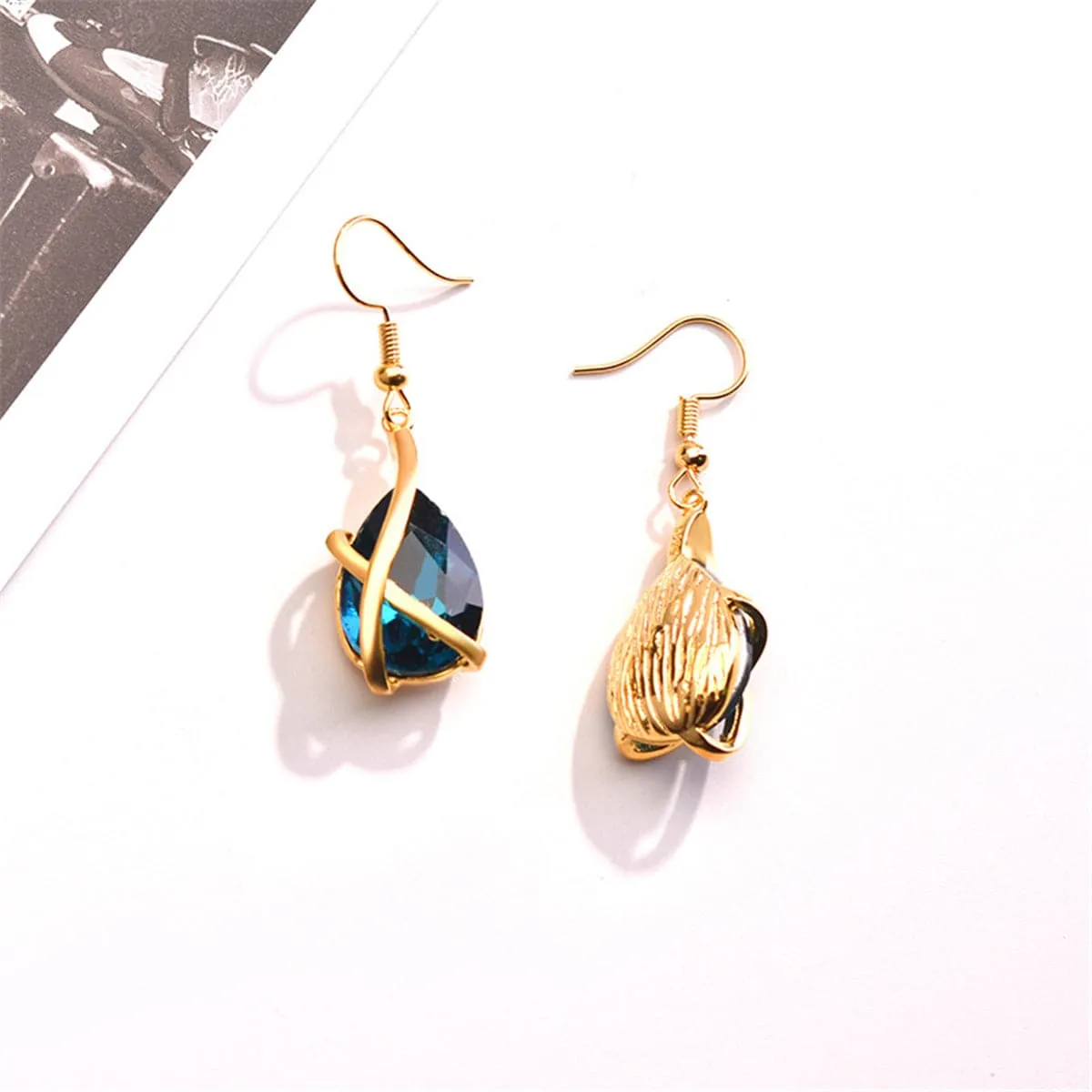 Blue Crystal & 18K Gold-Plated Drop Earrings & Pendant Necklace