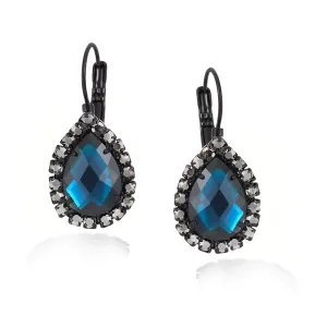 BLUE CRYSTAL EARRINGS #256BL3101 (7A2)