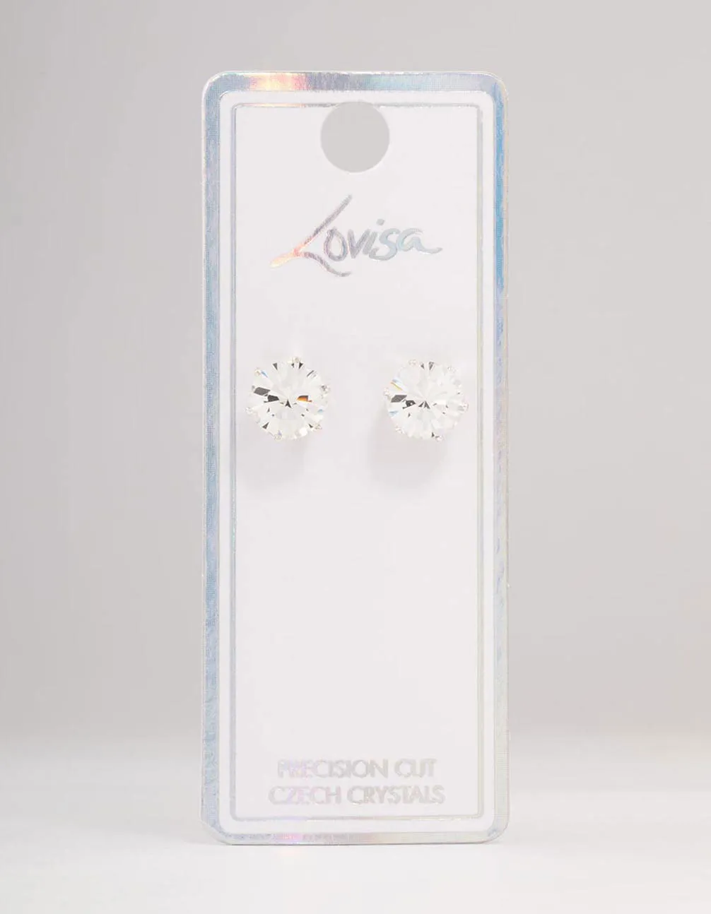 Bohemia Czech Crystal Silver Stud Earrings 10 MM