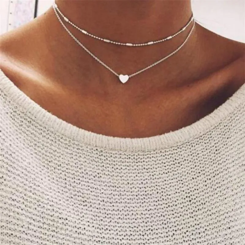 Boho Coin Shell Rose Pendant Necklace For Girl Moon Crystal Choker Necklaces Women Beach Fashion Statement  Jewelry