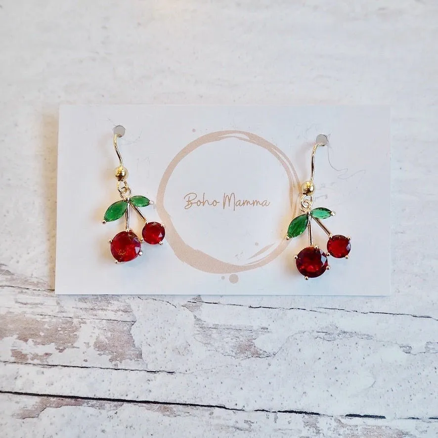 Boho Mamma Cherry Earrings