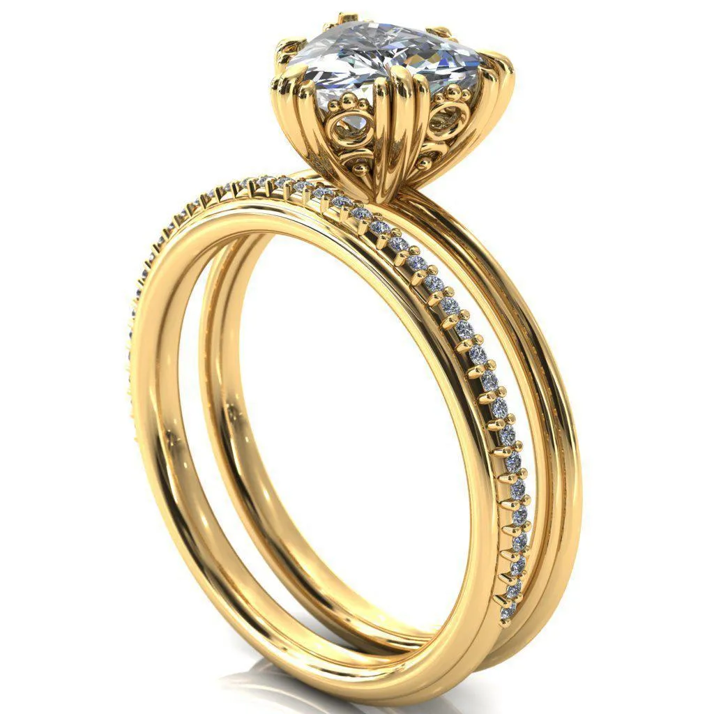 Botticelli  Trillion Moissanite 6-Fancy Prong Engagement Ring