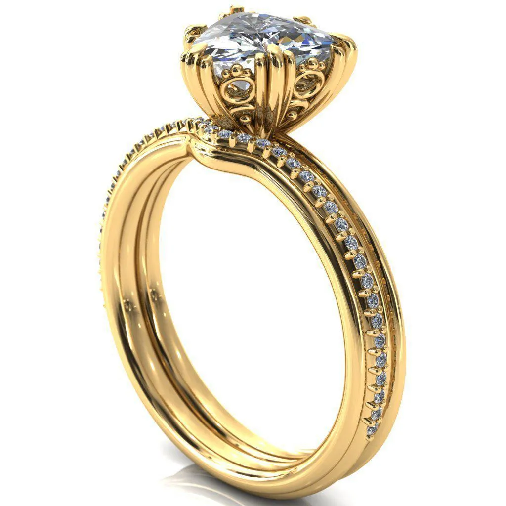 Botticelli  Trillion Moissanite 6-Fancy Prong Engagement Ring