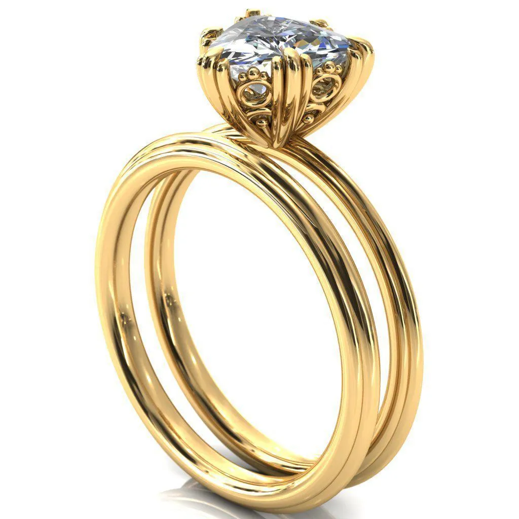 Botticelli  Trillion Moissanite 6-Fancy Prong Engagement Ring