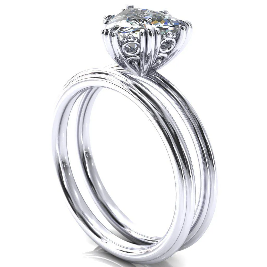 Botticelli  Trillion Moissanite 6-Fancy Prong Engagement Ring
