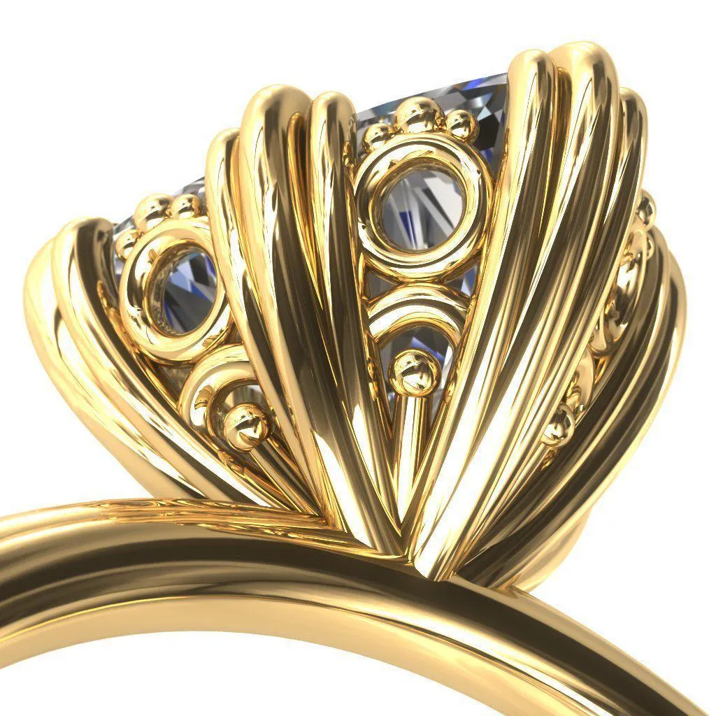 Botticelli  Trillion Moissanite 6-Fancy Prong Engagement Ring