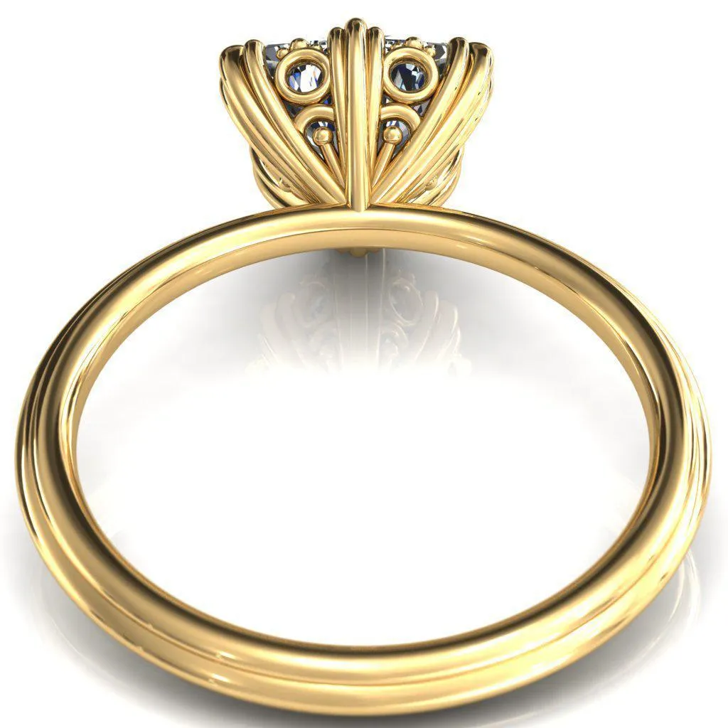 Botticelli  Trillion Moissanite 6-Fancy Prong Engagement Ring