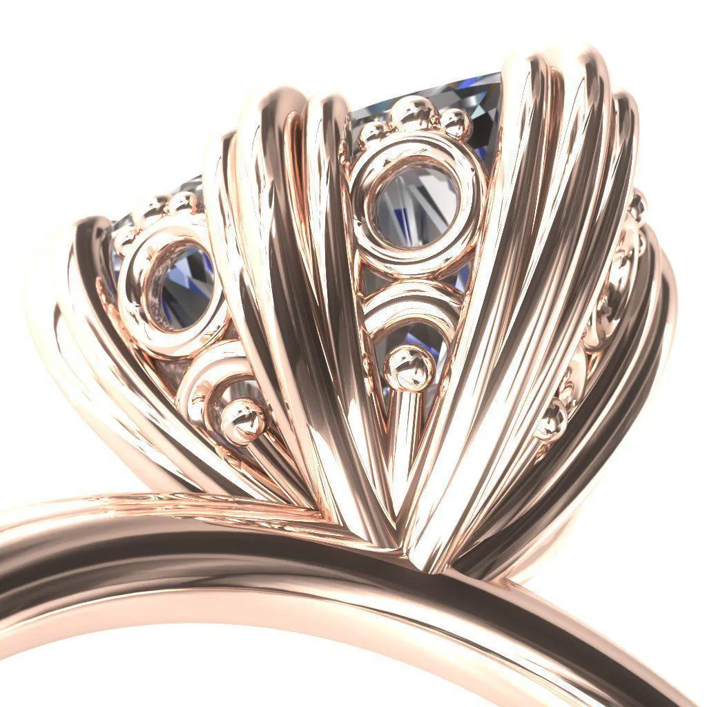 Botticelli  Trillion Moissanite 6-Fancy Prong Engagement Ring