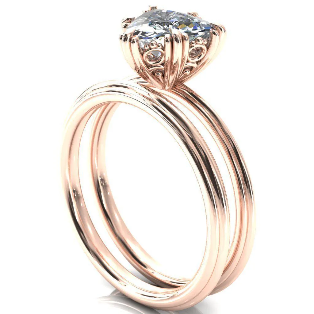 Botticelli  Trillion Moissanite 6-Fancy Prong Engagement Ring