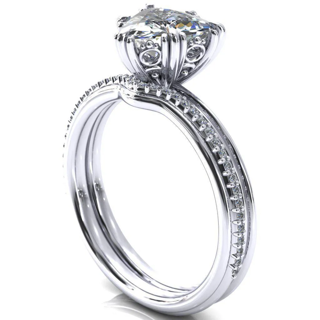 Botticelli  Trillion Moissanite 6-Fancy Prong Engagement Ring