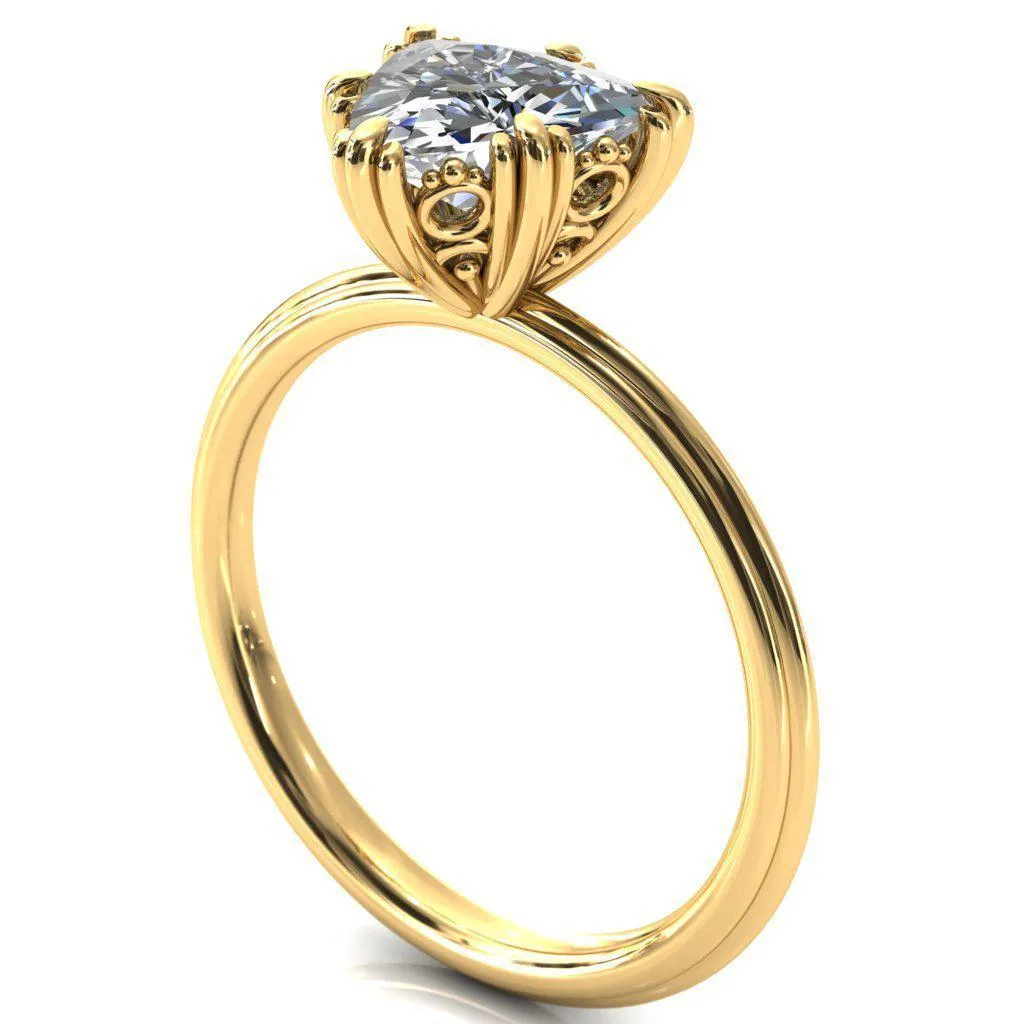 Botticelli  Trillion Moissanite 6-Fancy Prong Engagement Ring