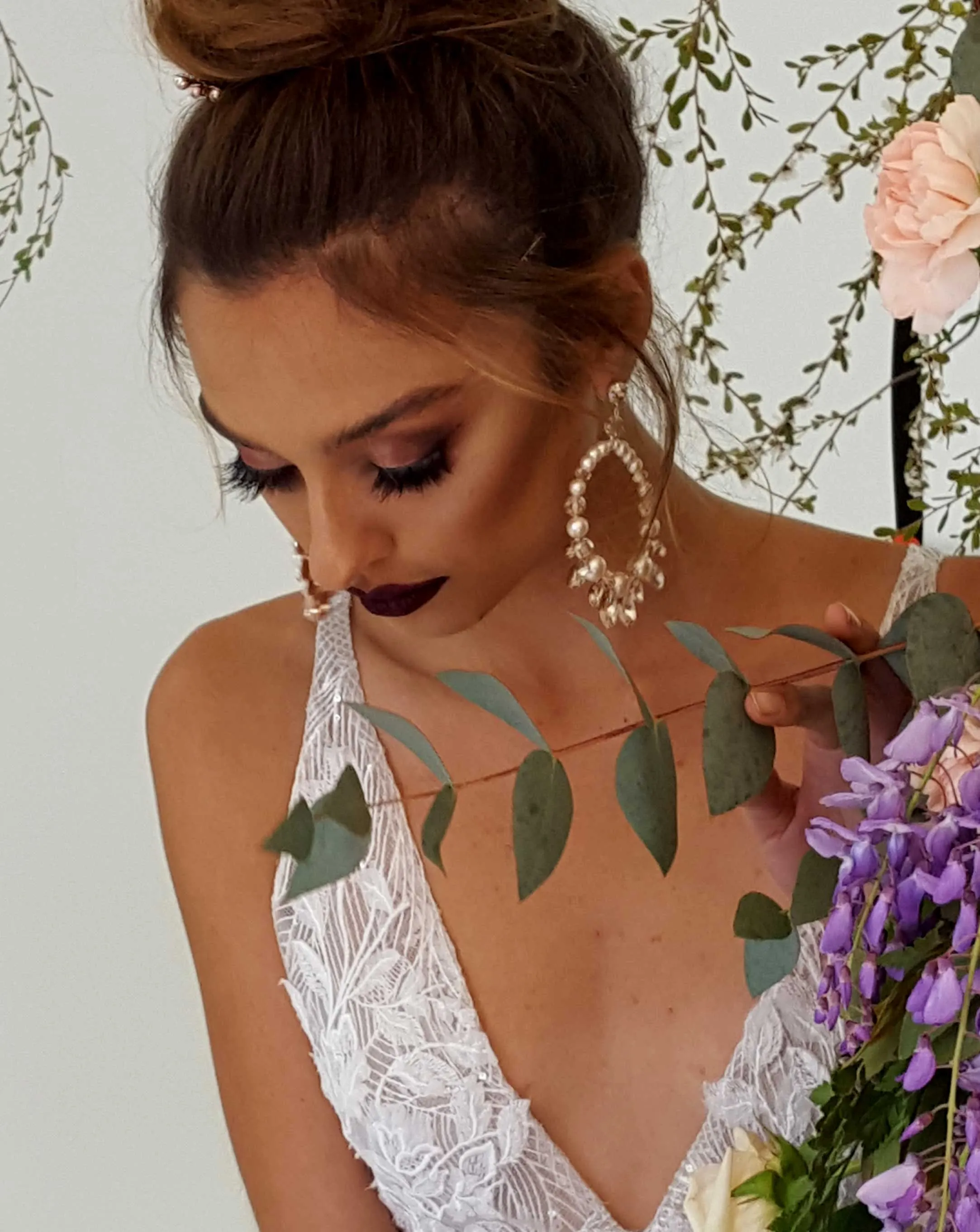 Bridal earrings - Bohemian hoop - Amaani by Kezani