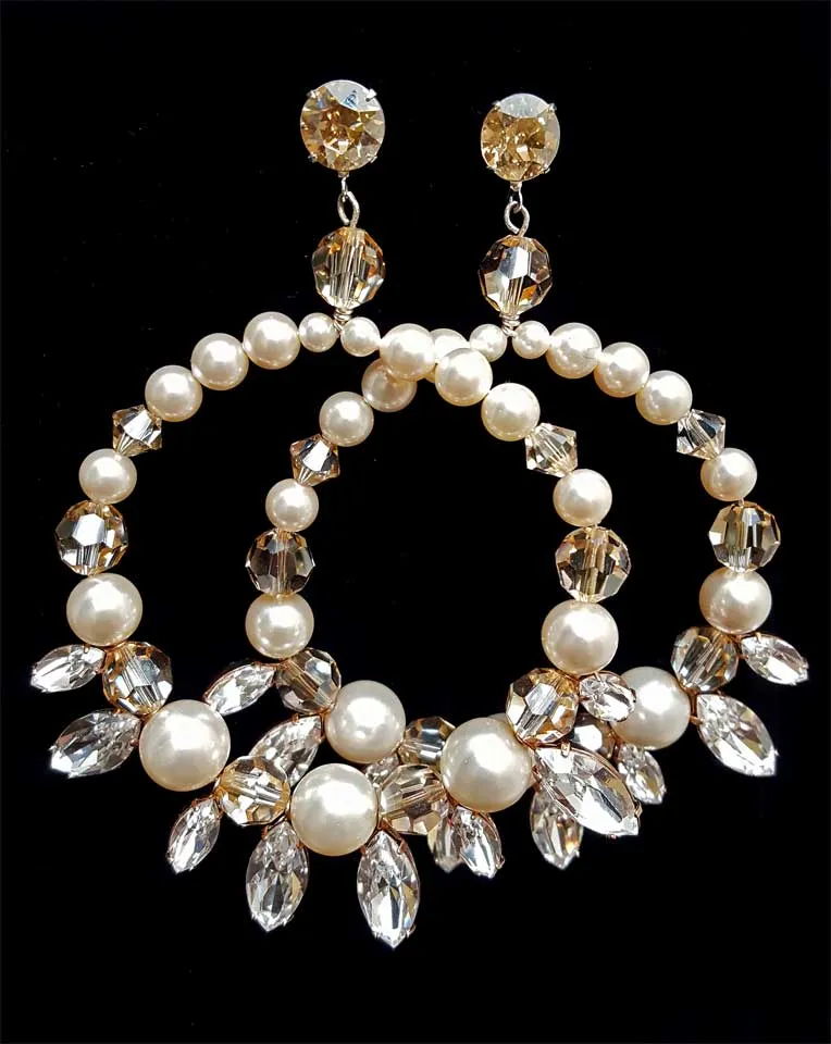 Bridal earrings - Bohemian hoop - Amaani by Kezani