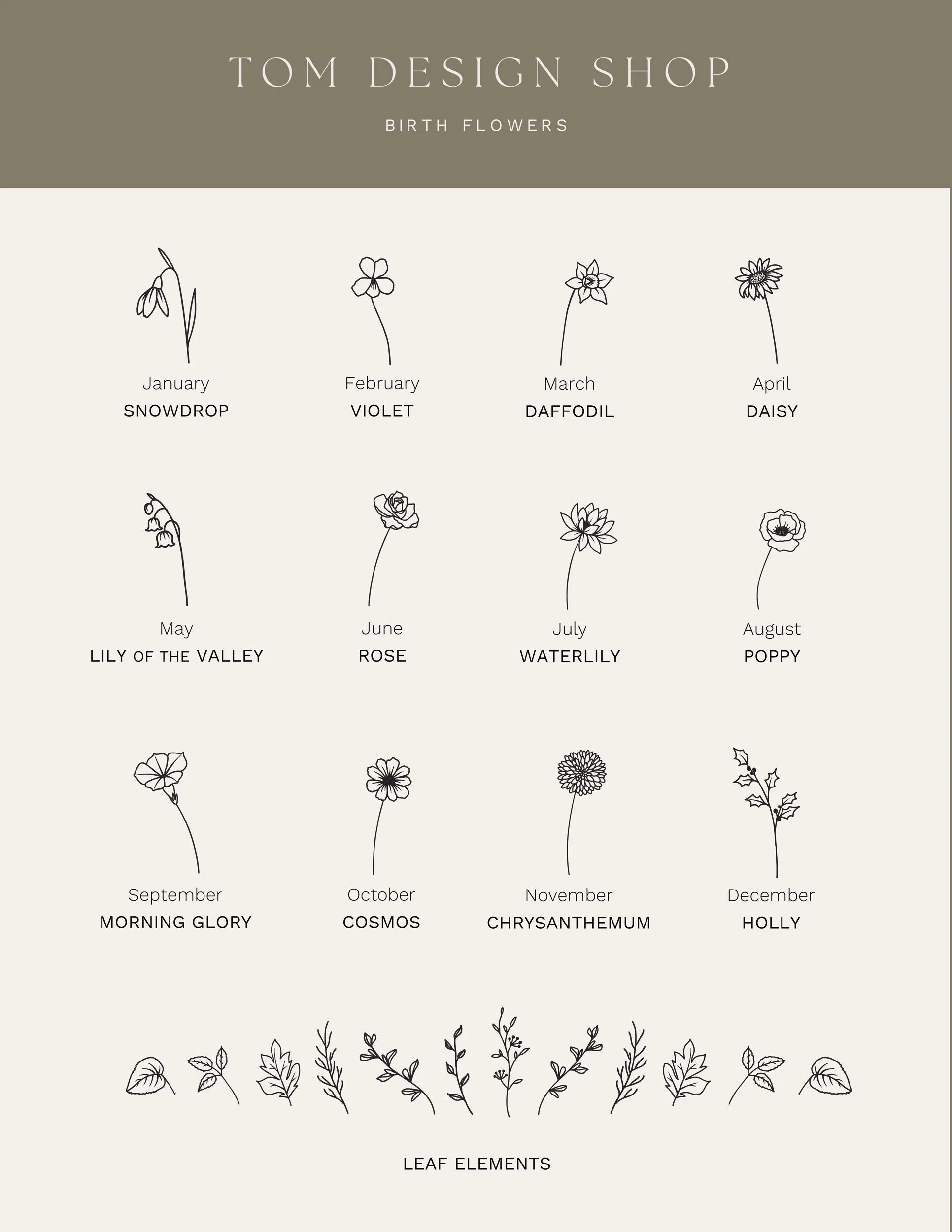 Build a Birth Flower Necklace | Oval