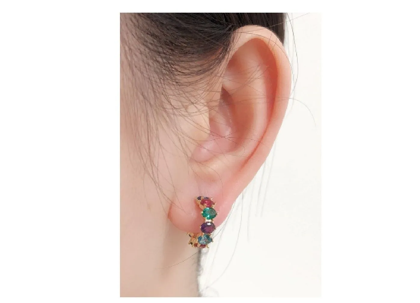 Cailin Crystal Huggie Earrings in Aqua Crystal