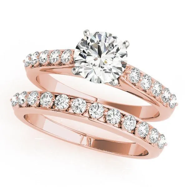 Callie Round Center Stone Shared Prong Under Bezel Diamond Side 4 Prong Engagement Ring