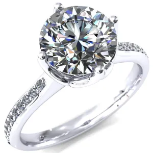 Carly Round Center Stone Royal Net Crown Diamond Channel Set Ring