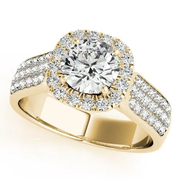 Carrie Round Center Stone Halo Engagement Ring