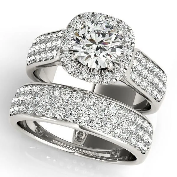 Carrie Round Center Stone Halo Engagement Ring
