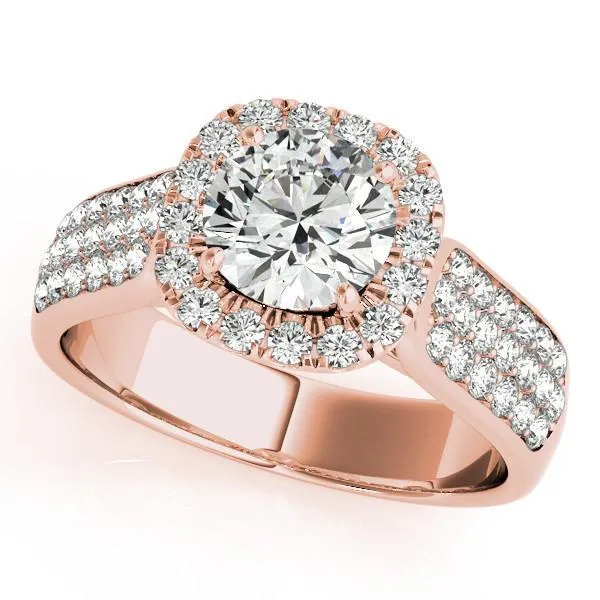 Carrie Round Center Stone Halo Engagement Ring