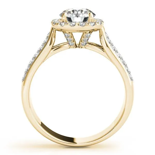 Carrie Round Center Stone Halo Engagement Ring