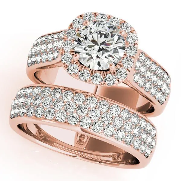 Carrie Round Center Stone Halo Engagement Ring