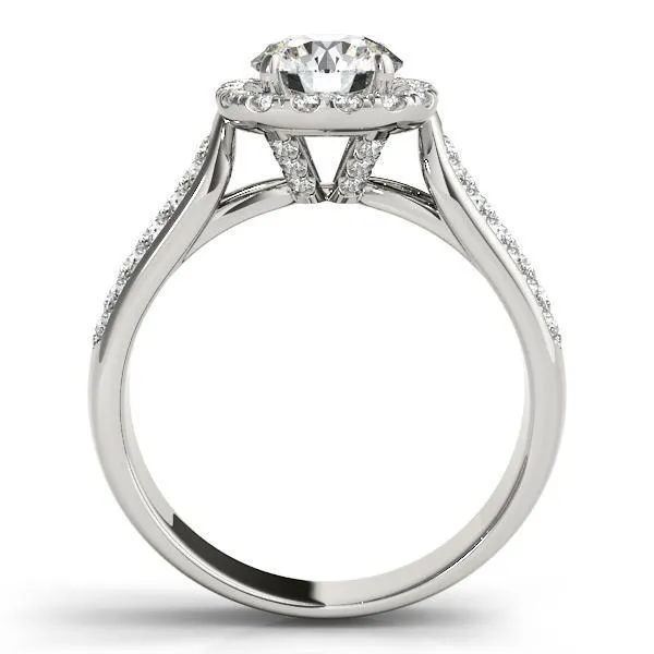 Carrie Round Center Stone Halo Engagement Ring