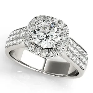 Carrie Round Center Stone Halo Engagement Ring