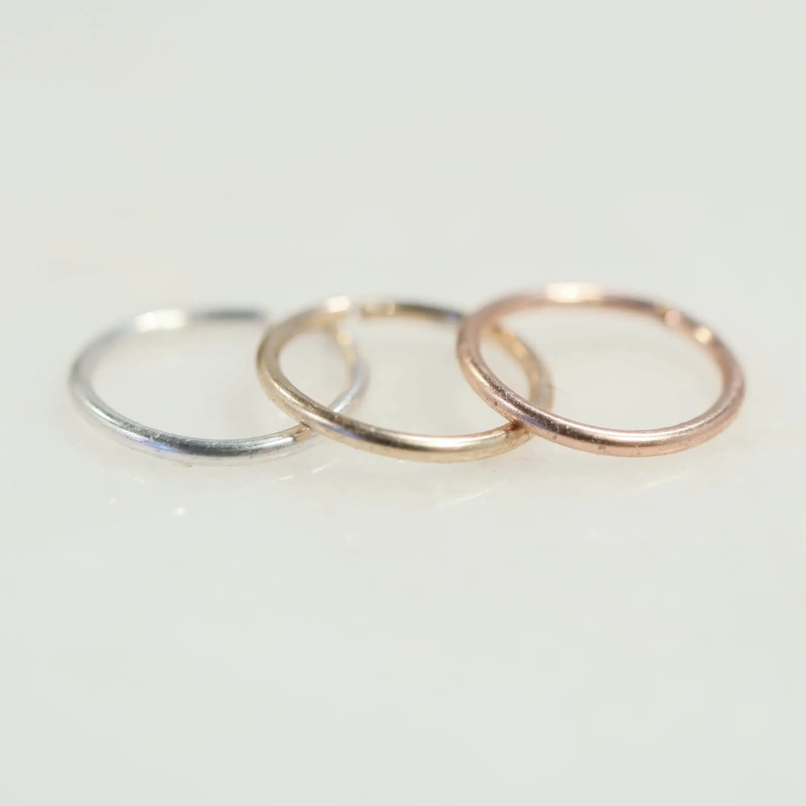 Cartilage Hoop Earring Plain Endless - SINGLE Choose Your Diameter, Gauge, Metal