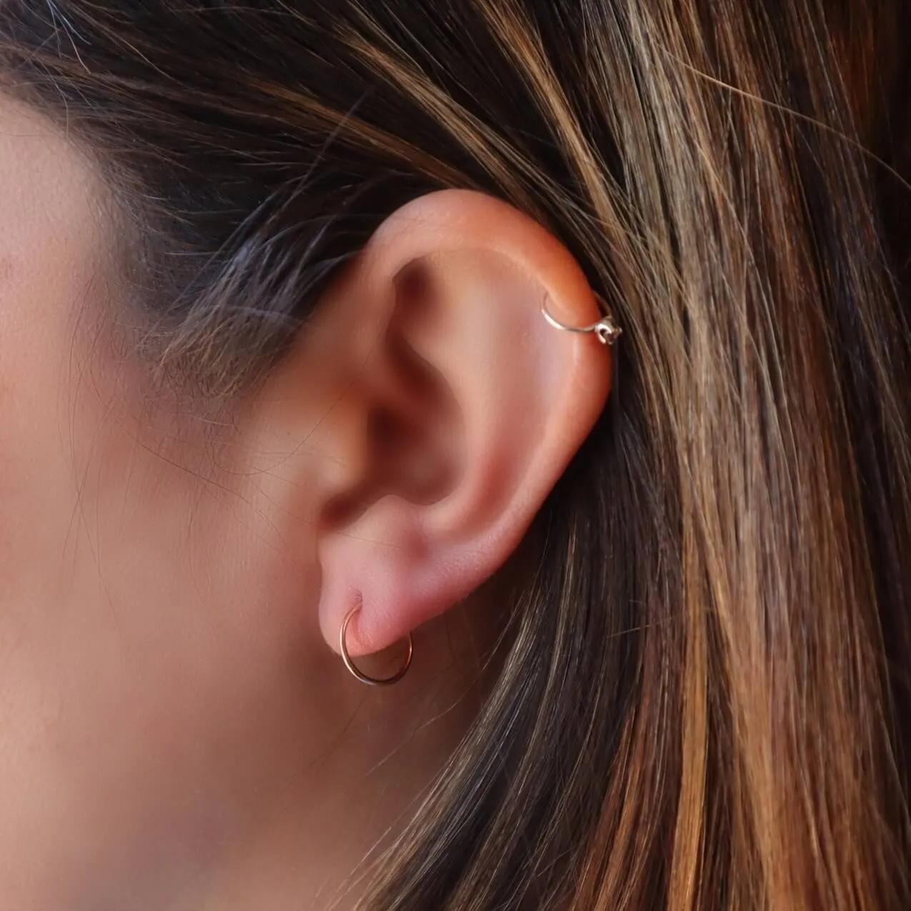 Cartilage Hoop Earring Plain Endless - SINGLE Choose Your Diameter, Gauge, Metal