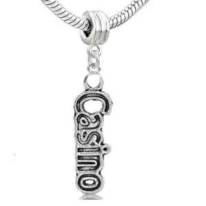 Casino Dangle Bead Charm Spacer for Snake Chain Charm Bracelet