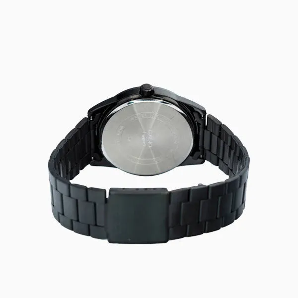 Casio Black Leather Strap Black Dial Quartz Watch for Gents - MTP-VD02B-1E UDF