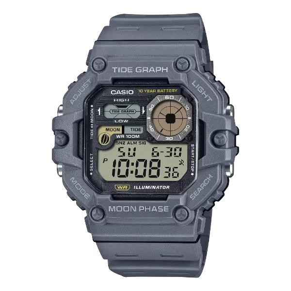 Casio Grey Resin Strap Black Dial Quartz Watch for Gents - WS-1700H-8AVDF